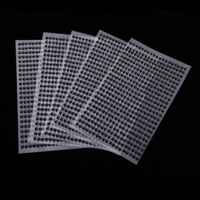 5pcs Crystal Rhinestone Embossed Self Adhesive Paper Stickers Decals